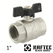 Кран кульовий RAFTEC 1 дюйм ВВ метелик (BLACK)