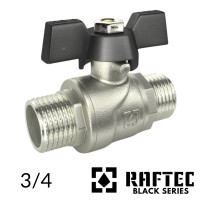 Кран кульовий RAFTEC 3/4 ЗЗ метелик (BLACK)
