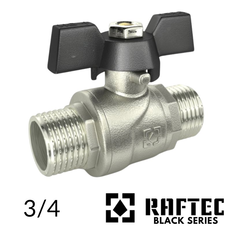 Кран шаровый RAFTEC 3/4 НН бабочка (BLACK)