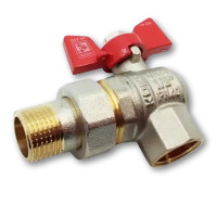 Кран з американкою кутовий KOER 1/2 червоний