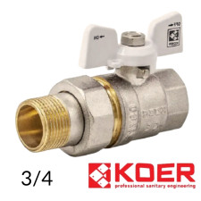 Кран з американкою прямий KOER 3/4 - Білий