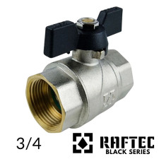 Кран кульовий RAFTEC 3/4 ВВ метелик (BLACK)