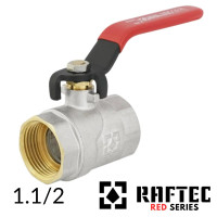 Кран кульовий RAFTEC 1,1/2 дюйма ВВ довга ручка (RED)