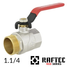 Кран кульовий RAFTEC 1,1/4 дюйма ВЗ довга ручка (RED)