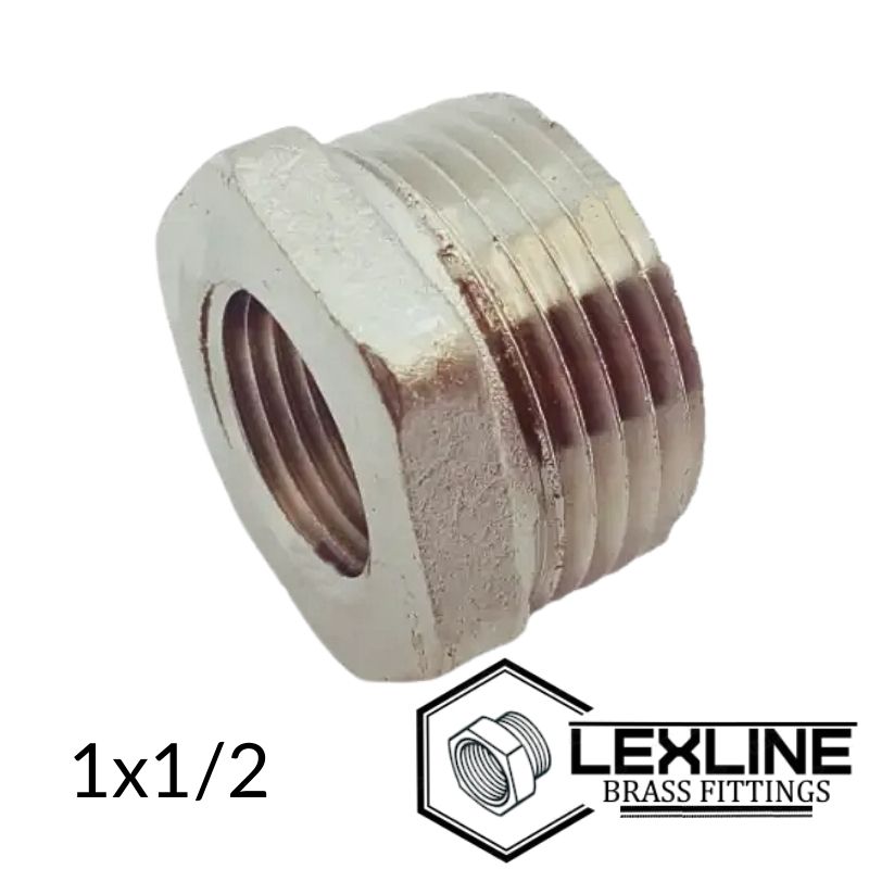 Латунна Футорка 1н х 1/2в х Нікельований LEXLINE