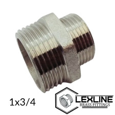 Перехідник Ніпель 1н - 3/4н - Нікель LEXLINE