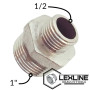 Перехідник латунний Ніпель 1н х 1/2н дюйма Нікельований LEXLINE