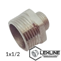 Переходник Ниппель 1н - 1/2н дюйма - Никель LEXLINE