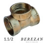 Тройник 1,1/2 ВВВ латунный BEREZAN облегченный
