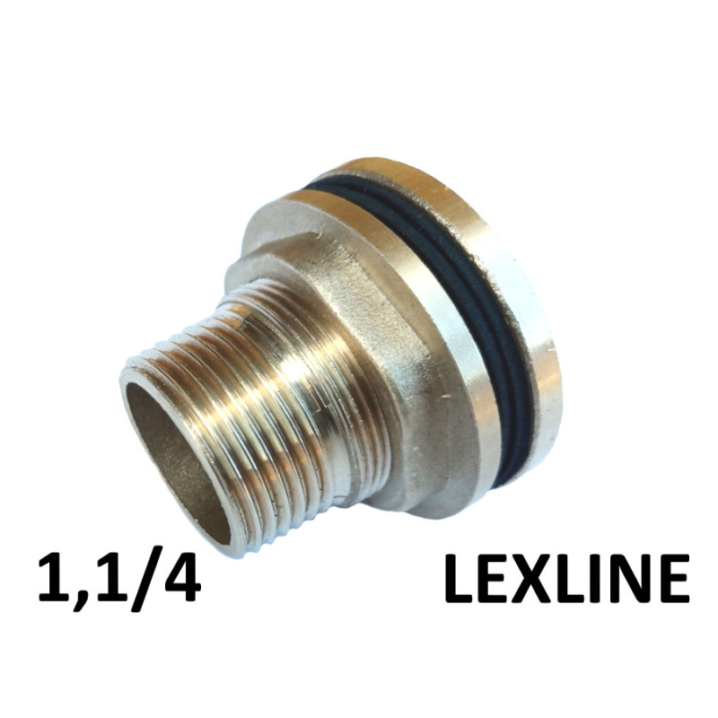 Врізка у бак 1,1/4 LEXLINE латунь жовта