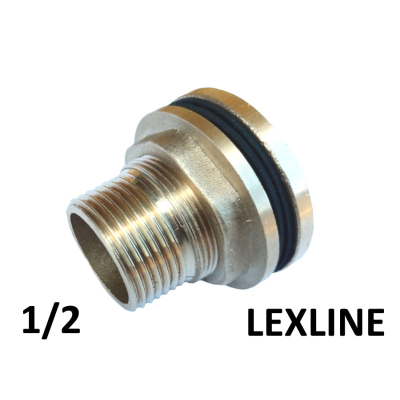 Врезка в бак 1/2 LEXLINE латунь желтая