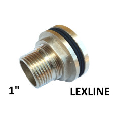 Врізка в бак 1" LEXLINE латунь, жовта
