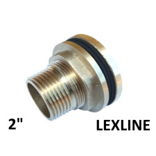 Врізка в бак 2" LEXLINE латунь, жовта