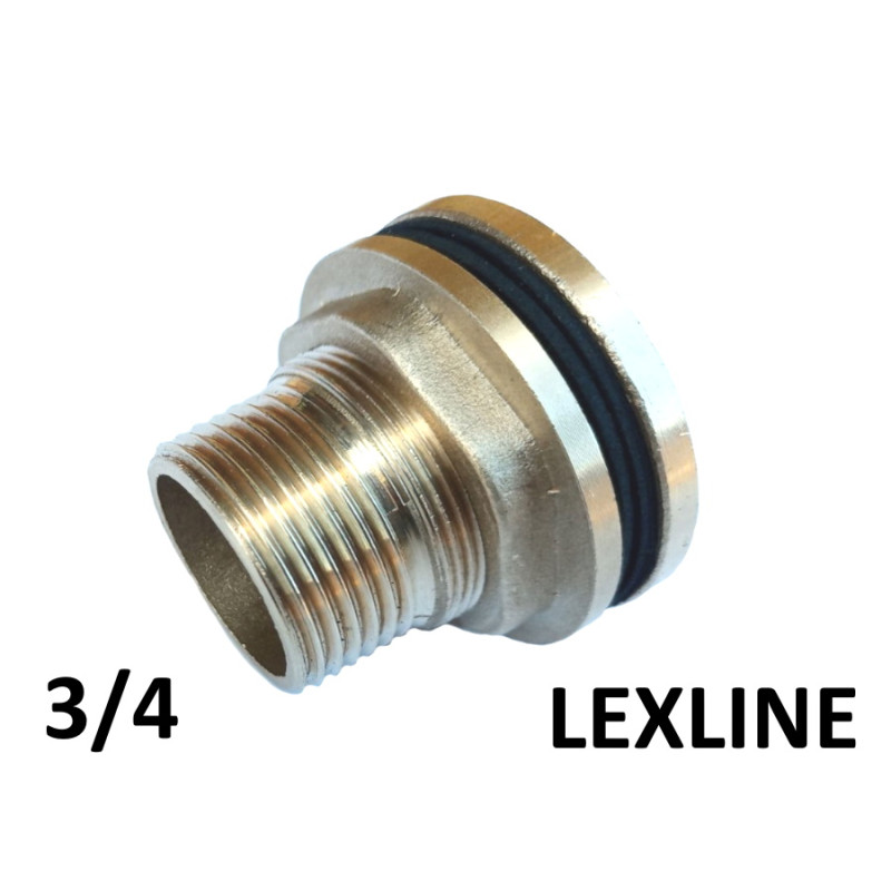 Врезка в бак 3/4 LEXLINE латунь желтая