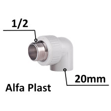 Угол PPR Альфа Пласт 20х1/2" НР