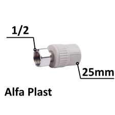 Муфта PPR Альфа Пласт с накидной гайкой 25х1/2" ВР