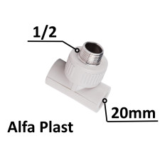 Тройник PPR Альфа Пласт 20х1/2" НР