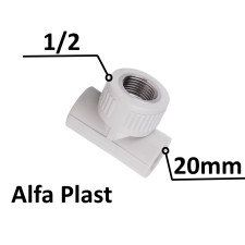 Тройник PPR Альфа Пласт 20х1/2" ВР