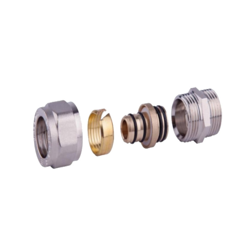 Муфта металлопластиковая 16-1/2н обжимная цанга SD FORTE PREMIUM