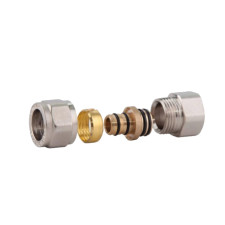 Муфта металопластикова 16-1/2 внутр. обжимна цанга SD FORTE PREMIUM